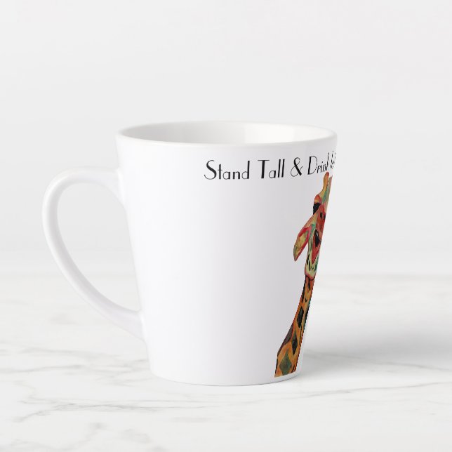 Tasse Latte Café en moisissure à l'aquarelle de la girafe de S (Gauche)