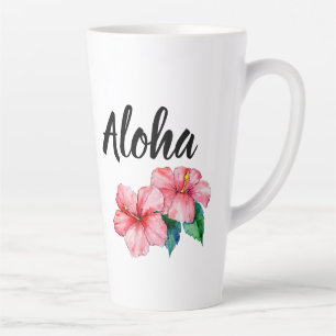 Tasse Latte Café Floral Aloha