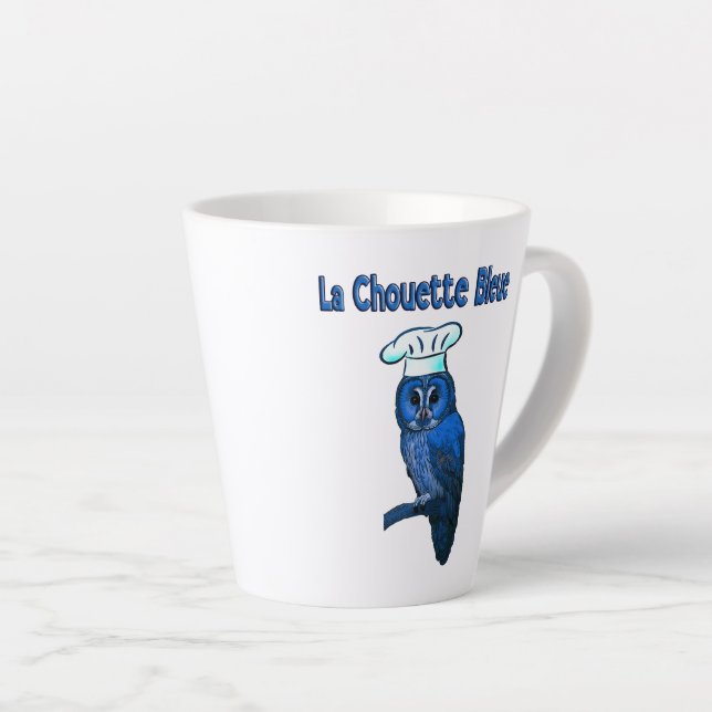 Tasse Latte Café La Chouette Bleue (Angle droit)