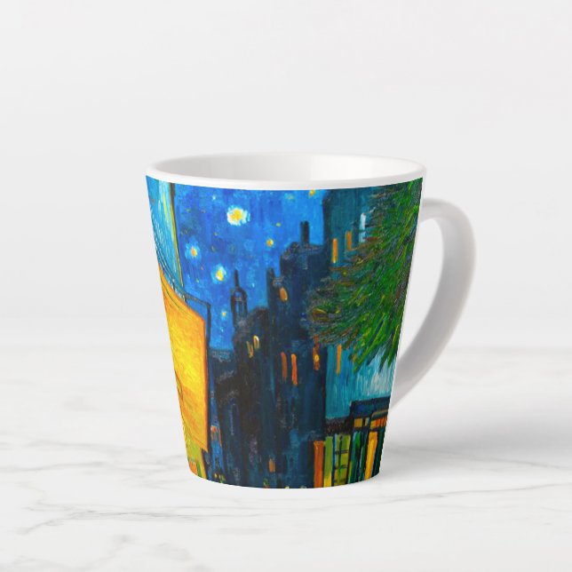 Tasse Latte Café Van Gogh Terrasse en soirée (Angle droit)