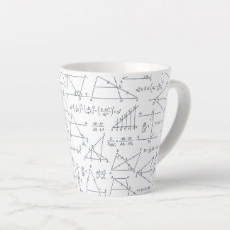 Tasse Latte Calculs mathématiques écrits à la main Illustratio