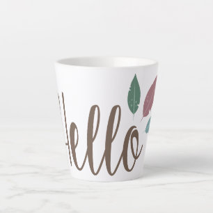 Tasse Latte Calligraphie bonjour plumes de sauce