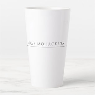 Tasse Latte Calligraphie chic simple noir et blanc de son prop