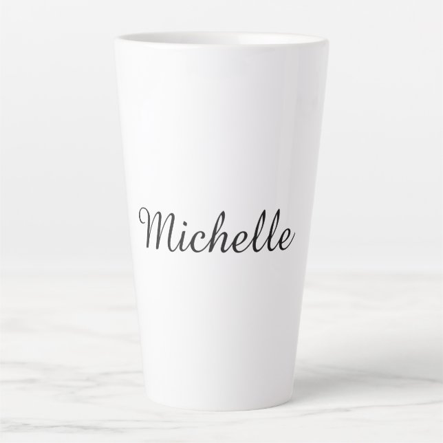 Tasse Latte Calligraphie Nom Creative Trendy White (Devant)