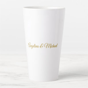 Tasse Latte Calligraphie professionnelle Elegant or couleur