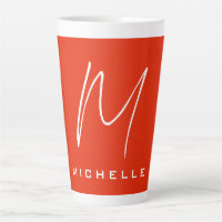 Calligraphie stylisé blanc rouge monogramme votre 