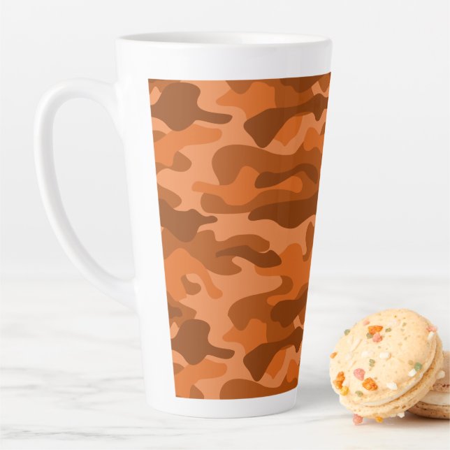 Tasse Latte Camo Monocolor Espagnol Orange (En situation)