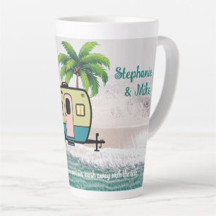 Tasse Latte Camping côtier Rétro Caravane Personnalisée