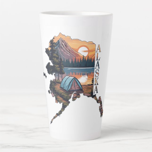 Tasse Latte Camping en Alaska (Devant)
