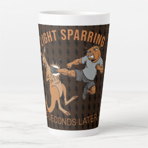 Tasse Latte Capybara drôle vs Kangourou léger sparring MMA Mem