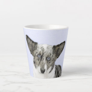 Tasse Latte Cardigan Welsh Corgi Peinture - Art Chien original
