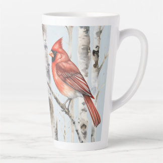 Tasse Latte Cardinal avec bouleaux (journal assorti disponible