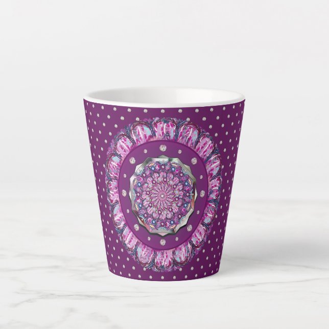 Tasse Latte Cardinal rouge Rosace (Devant)