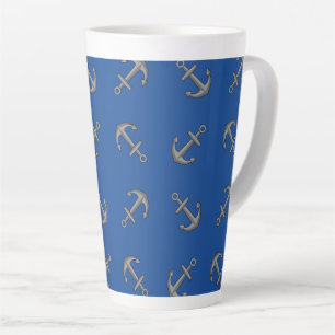 Tasse Latte Caricature Ancre de bateau
