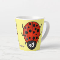 Caricature de coccinelle rouge joyeux