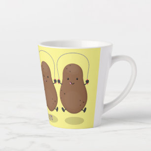 Tasse Latte Caricature de la corde de saut de pomme de terre t