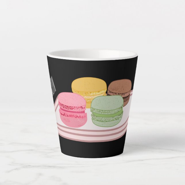 Tasse Latte Caricature de Macaron (Devant)