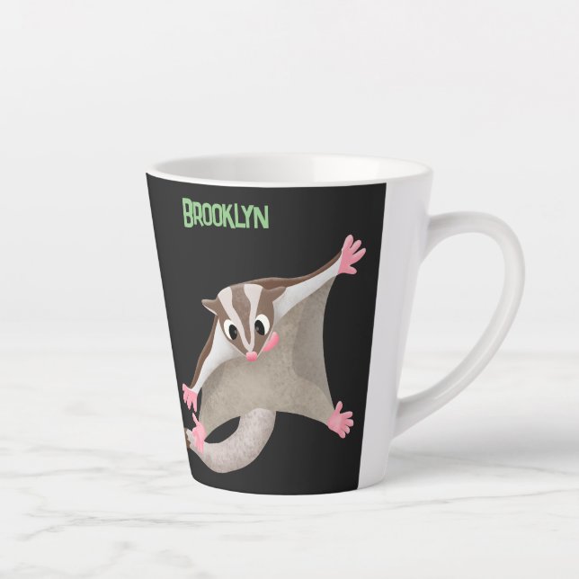 Tasse Latte Caricature de planeur de sucre joyeux (Droite)