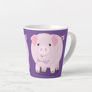 Tasse Latte Caricature de porc mignon rose pot vendue
