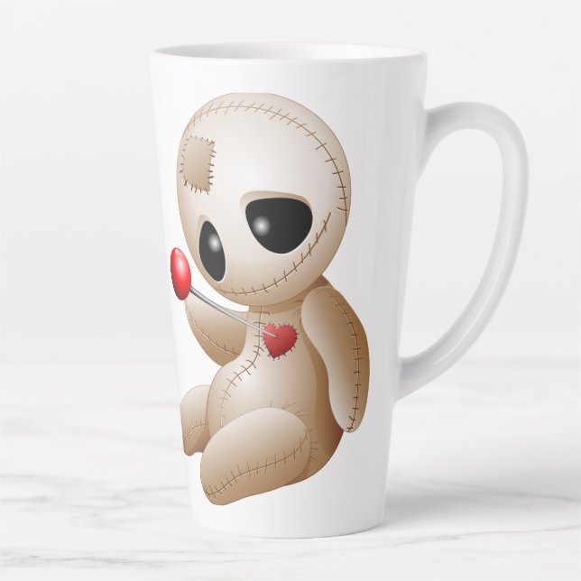 Tasse Latte Caricature de poupée vaudou en amour (Droite)