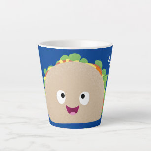 Tasse Latte Caricature joli sourire taco dessin animé