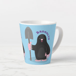 Tasse Latte Caricature mole joyeux
