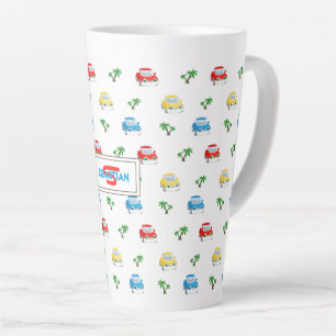 Tasse Latte Caricature pour enfants des voitures rouges, bleue
