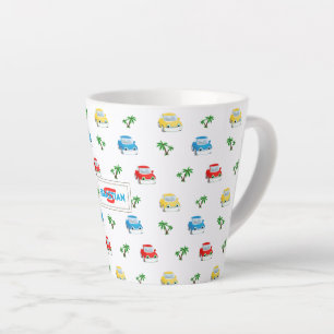 Tasse Latte Caricature pour enfants des voitures rouges, bleue