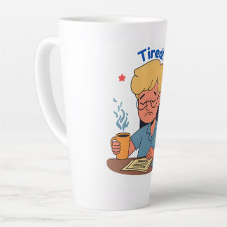Tasse Latte Caricature pour travailleur de bureau fatigué - Ca