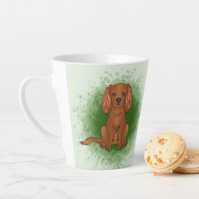 Tasse Latte Carlin Cavalier King Charles Spaniel Ruby de coule (En situation)