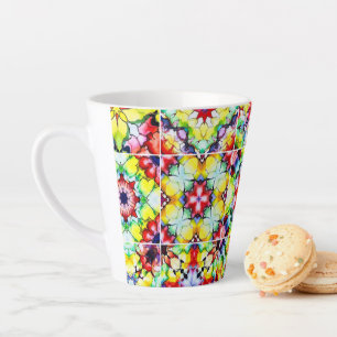 Tasse Latte Carrelage méditerranéen, Carreaux d'encre d'alcool
