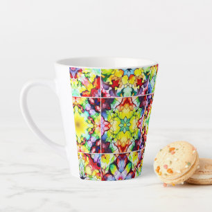 Tasse Latte Carrelage méditerranéen, Carreaux d'encre d'alcool