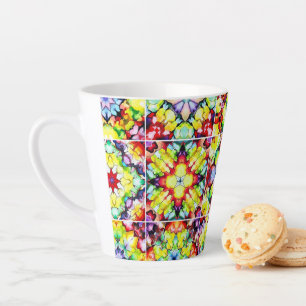 Tasse Latte Carrelage méditerranéen, Carreaux d'encre d'alcool