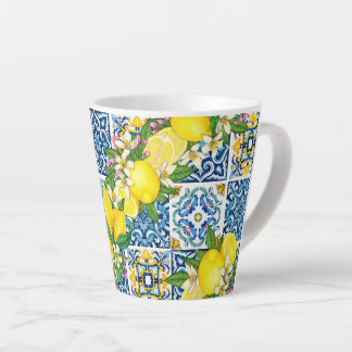 Tasse Latte Carrelage méditerranéen clair Sicilien Citrus Lemo