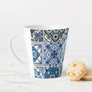 Tasse Latte Carrelage méditerranéen, Portugais, Azulejo, Majol
