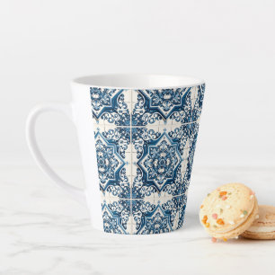 Tasse Latte Carrelage méditerranéen, Portugais, Azulejo, Majol