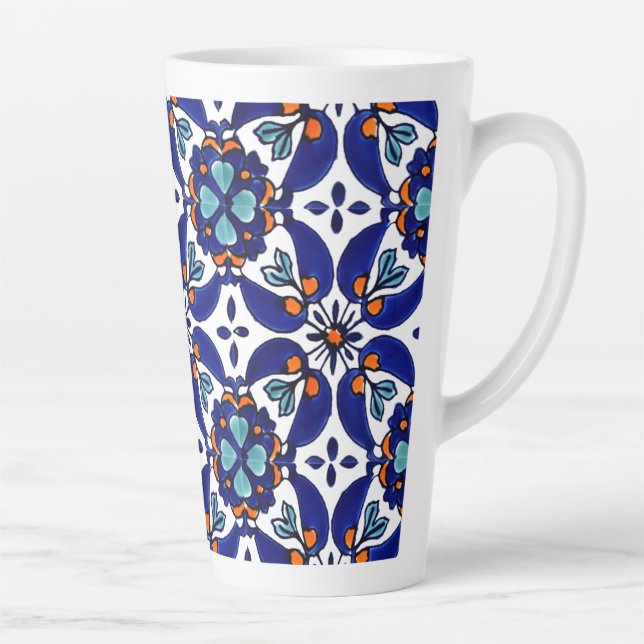 Tasse Latte Carrelage Talavera Mexicaine No 1 (Droite)