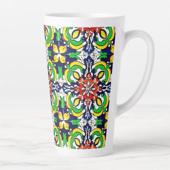 Tasse Latte Carrelage Talavera Mexicaine No 7 (Droite)