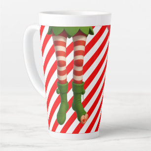 Tasse Latte Carte de vacances de jambes de lutin drôles Méfa