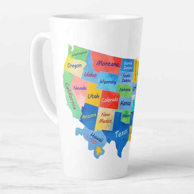 TASSE LATTE CARTE DES USA (Angle gauche)