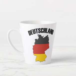 Tasse Latte Carte Deutschland - Drapeau allemand - Allemagne V