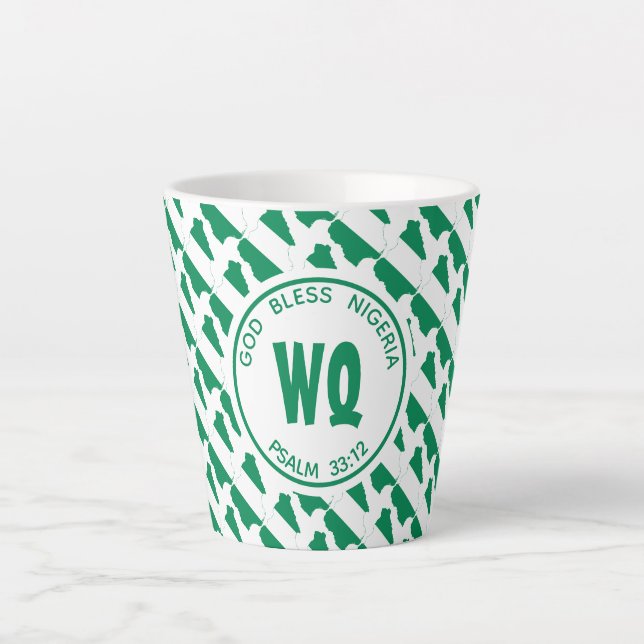 Tasse Latte CARTE NIGERIA | Patriotique | Nigéria (Devant)