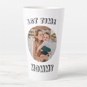 Tasse Latte Carte personnalisée pour la 1ère fois Maman Fête d