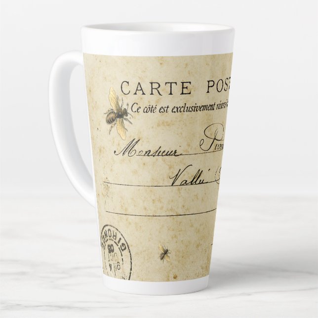 Tasse Latte Carte postale d'abeilles française (Angle gauche)