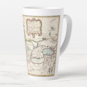 Tasse Latte Carte vintage des Grands Lacs