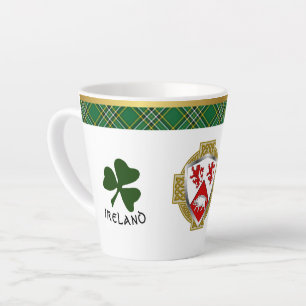 Tasse Latte Cassidy Irish Shield & Tartan Personnalisé