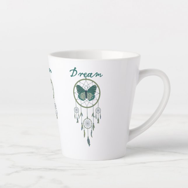 Tasse Latte Catcher et papillon de rêve vert (Droite)