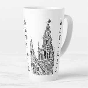 Tasse Latte Cathédrale de la Giralda Sévilla. Andalousie, Es
