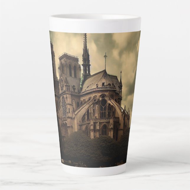 Tasse Latte Cathédrale Notre-Dame Spier, Paris France (Devant)
