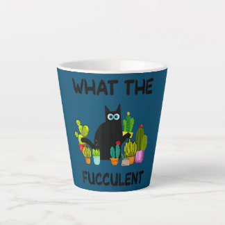 Tasse Latte Ce Fucculte Plante Femme Drôle Cactus Chat